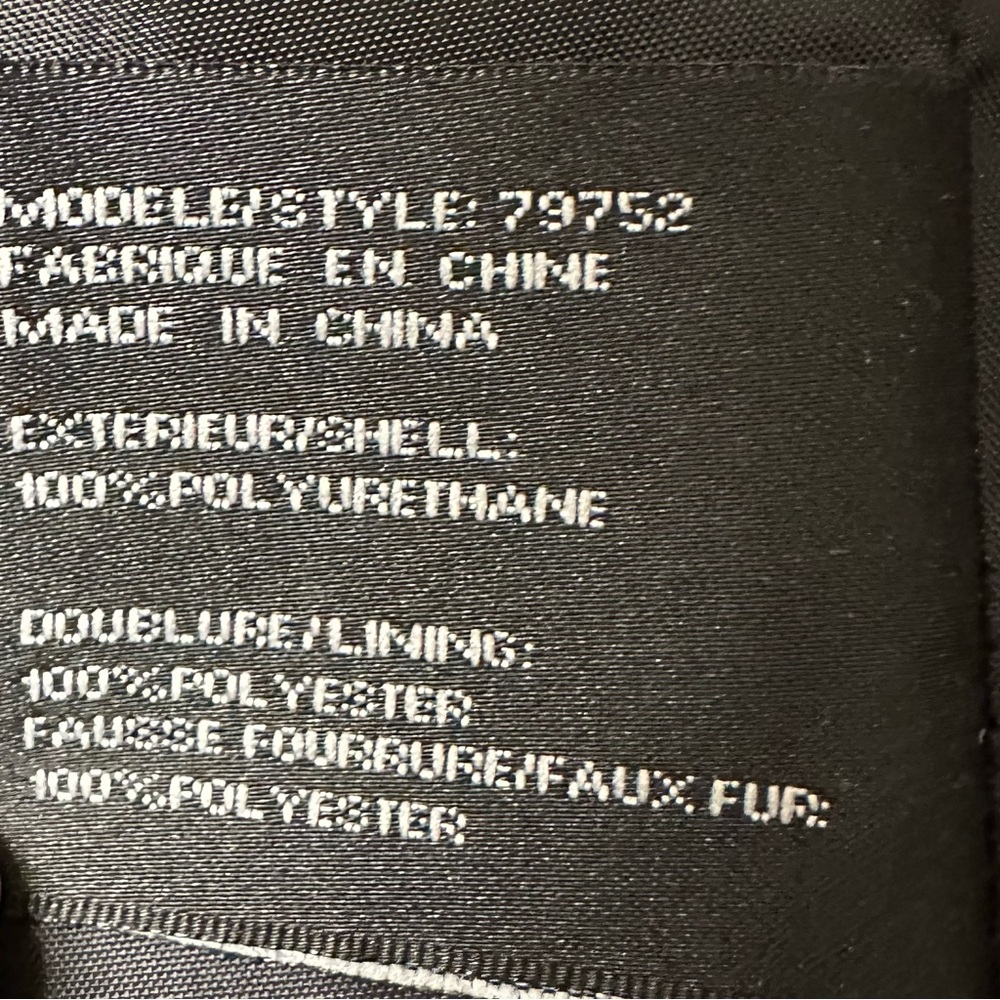 Black Faux Leather Jacket XL - Picture 10 of 10